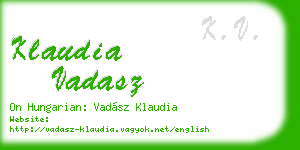 klaudia vadasz business card